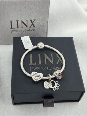 Linx Snake Chain Bracelet & Personalized Golden Retreiver And Name Charms
